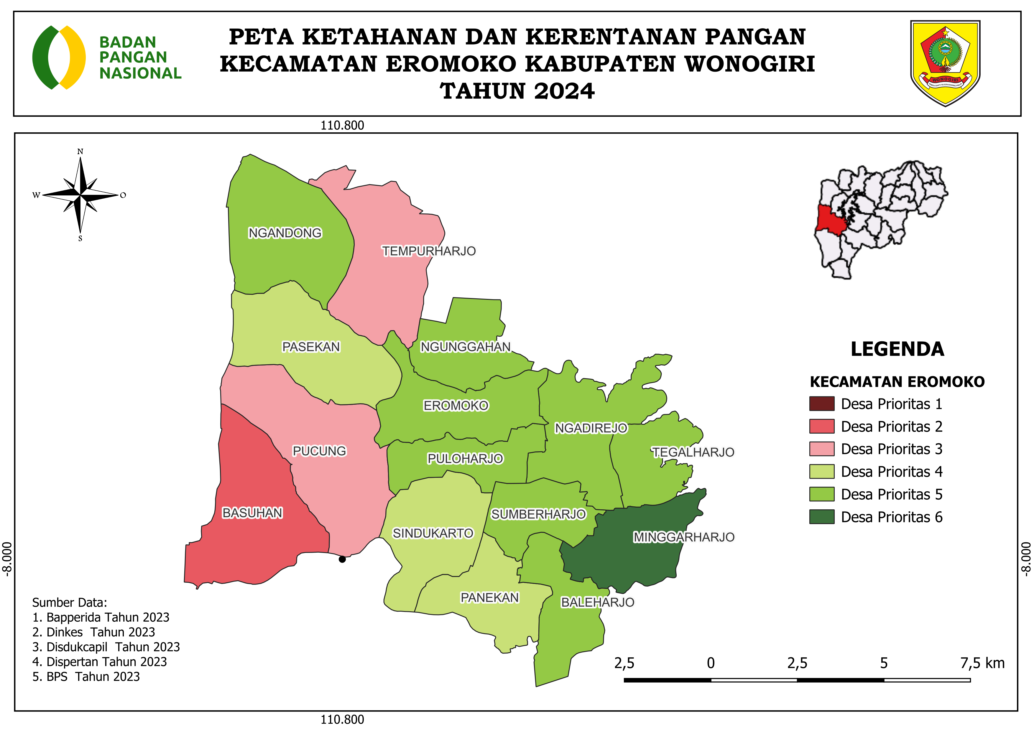PETA KECAMATAN EROMOKO TAHUN 2024